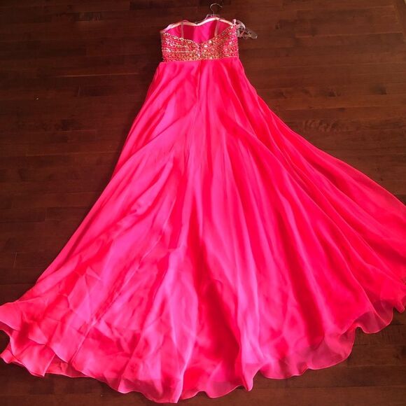 Blush Prom | Hot Pink Strapless Formal Dress - Picture 5 of 11